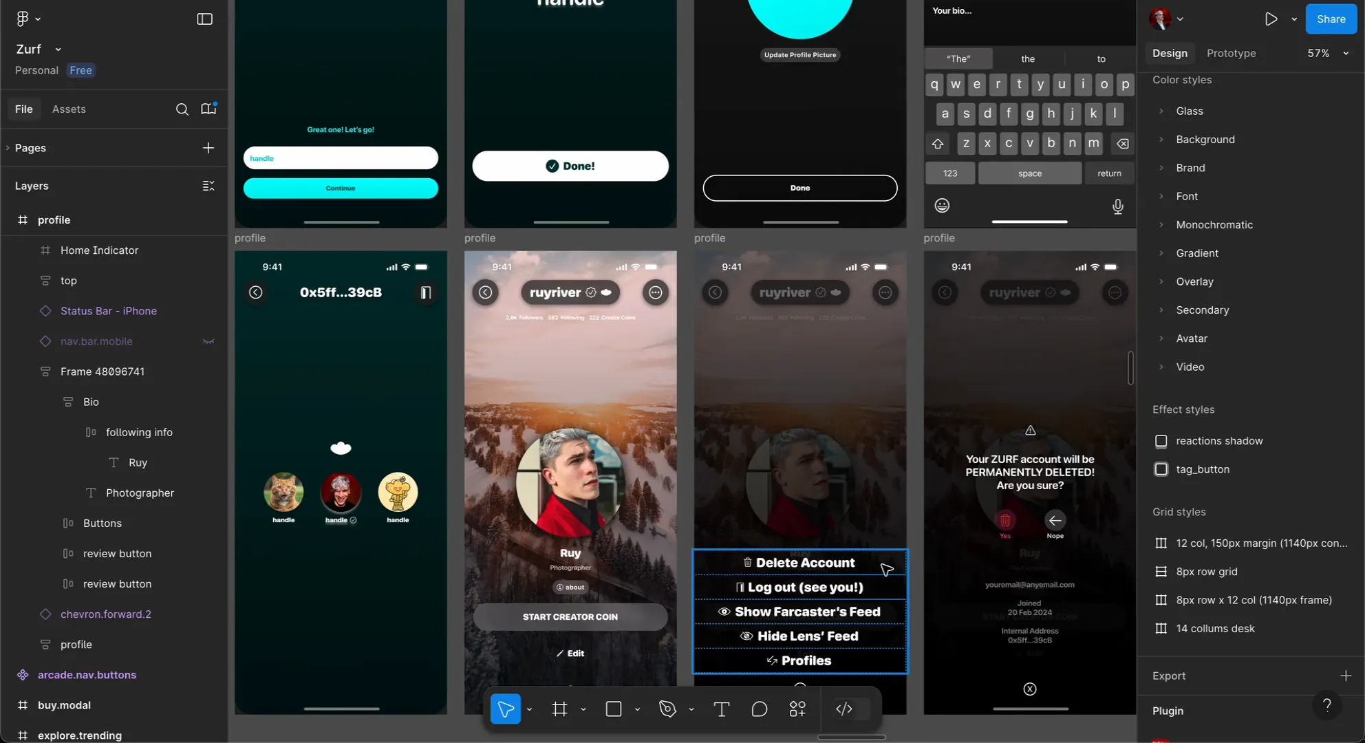 Zurf compositions in Figma